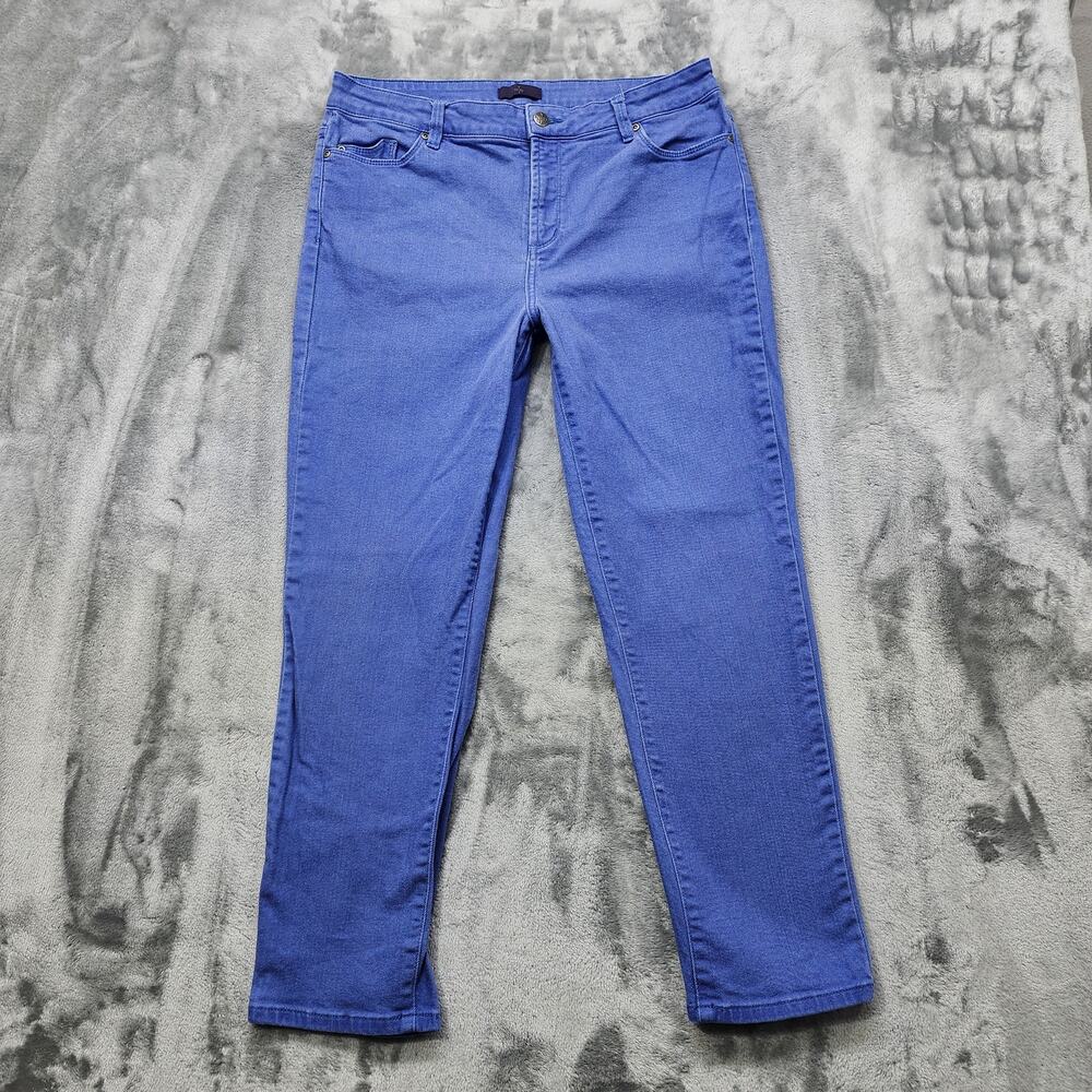 NYDJโ Jeans Womens 14 Blue High Rise Slimming Fit Ankle Stretch Denim Casual